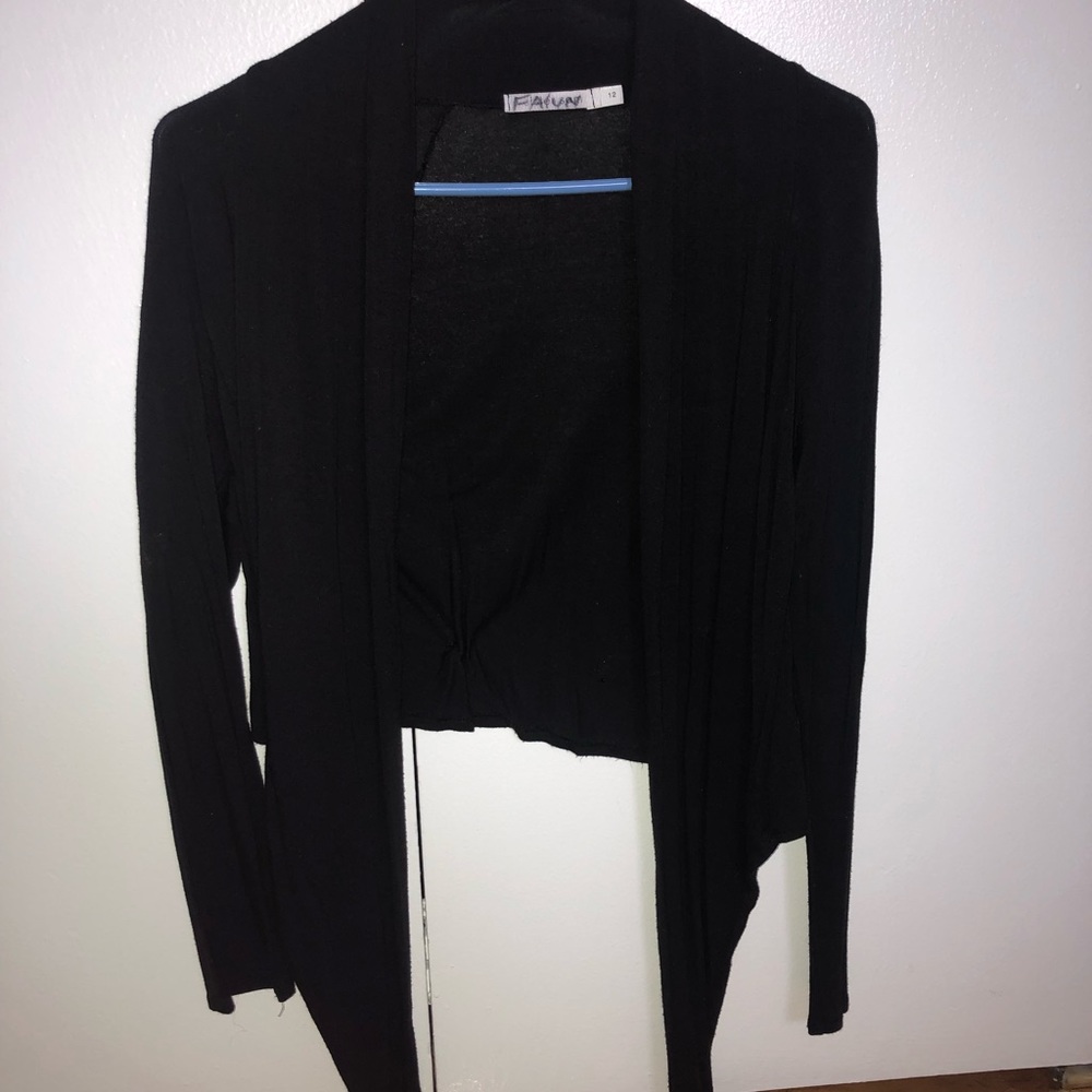 Long sleeve sheer tie front with grommets in back